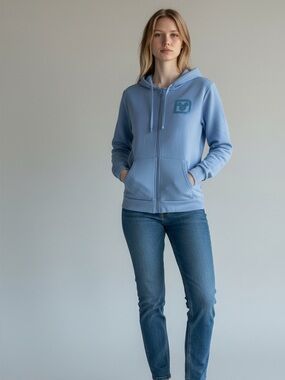 Disney Light Blue Donald Duck Zip-Up Sweater
